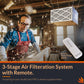 Purisystems Air Filtration System 3-Speed Remote, Built-in Ionizer, PuriCare 500IG Hanging Air Filter for Wood Shop, Garage