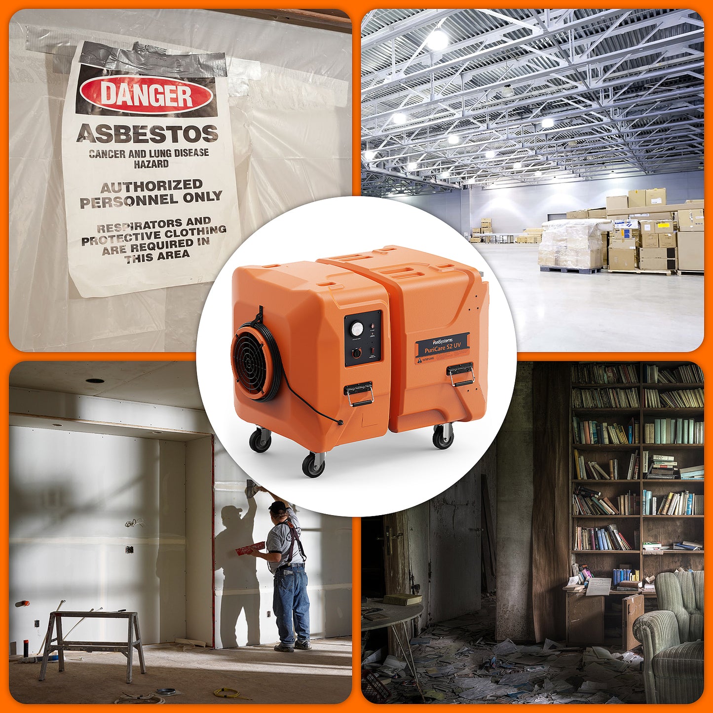 Purisystems PuriCare S2 UV Air Filtration System 2000 CFM, Commercial Air Scrubber with UV-C Light, 3 Stage Air Cleaner